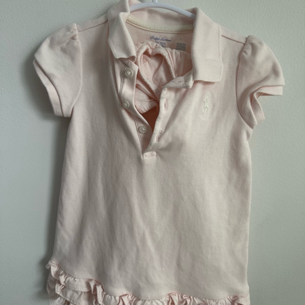 Ralph Lauren Light Pink Ruffled Polo Dress